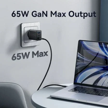 Vention Cargador de pared GaN Ferb0-EU USB-C 2 puertos USB-A 65W Vention Cargador de pared GaN Ferb0-EU USB-C 2 puertos USB-A 65W